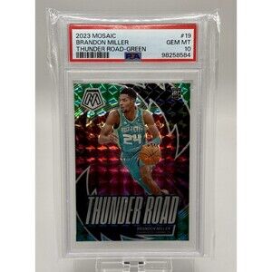 2023 Panini Mosaic Thunder Road Green #19 Brandon Miller PSA 10 RC